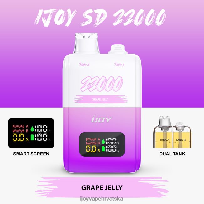 iJOY SD 22000 za jednokratnu upotrebu žele od grožđa iJOY vape review NT4J2H153