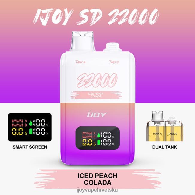 iJOY SD 22000 za jednokratnu upotrebu ledena kolada od breskve iJOY bar vape price NT4J2H155